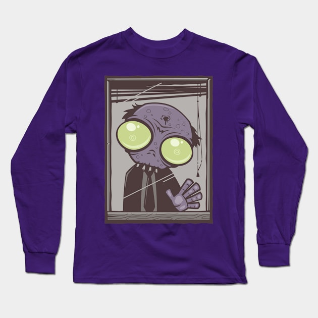 Office Zombie Long Sleeve T-Shirt by fizzgig